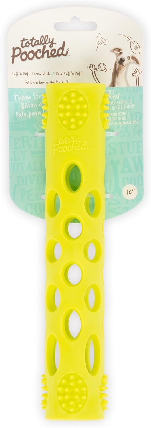 image:imageMessy Mutts Totally Pooched Huffn Puff Ball 25 TPR Puzzle Ball for Dogs 2in1 Interactive Toy and Tooth Cleaner GreenGreen
