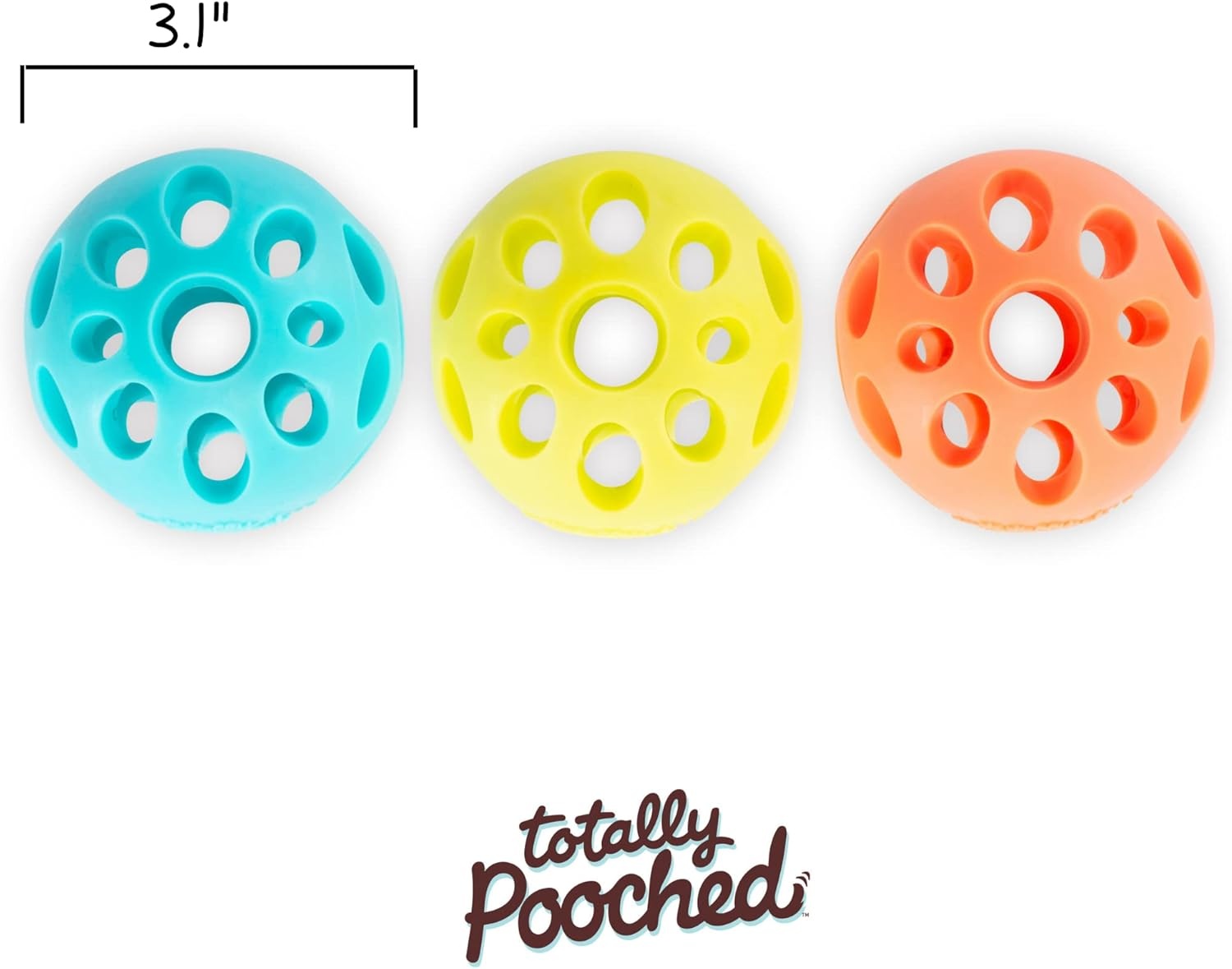image:imageMessy Mutts Totally Pooched Huffn Puff Ball 25 TPR Puzzle Ball for Dogs 2in1 Interactive Toy and Tooth Cleaner GreenTeal