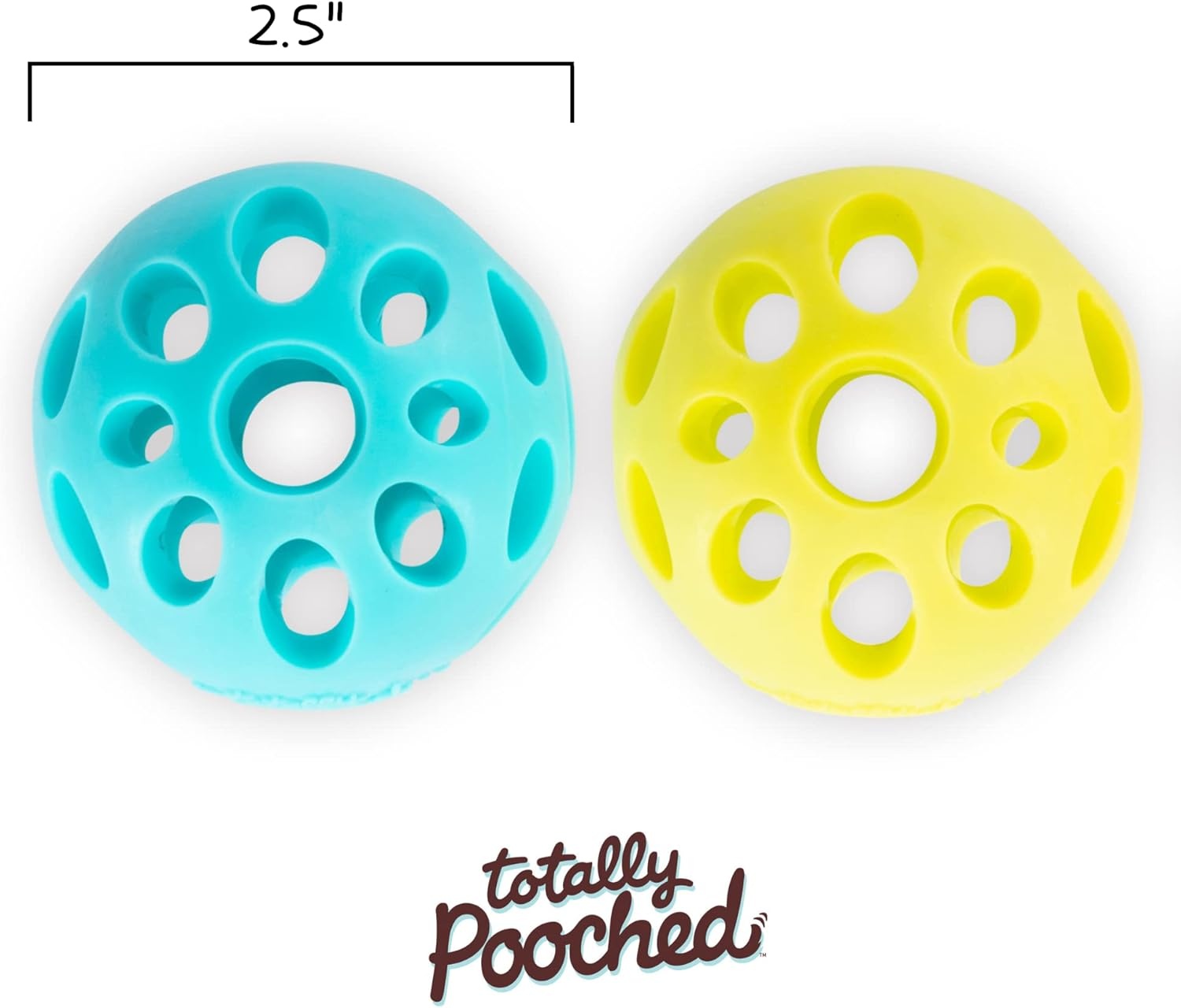 image:imageMessy Mutts Totally Pooched Huffn Puff Ball 25 TPR Puzzle Ball for Dogs 2in1 Interactive Toy and Tooth Cleaner GreenTeal