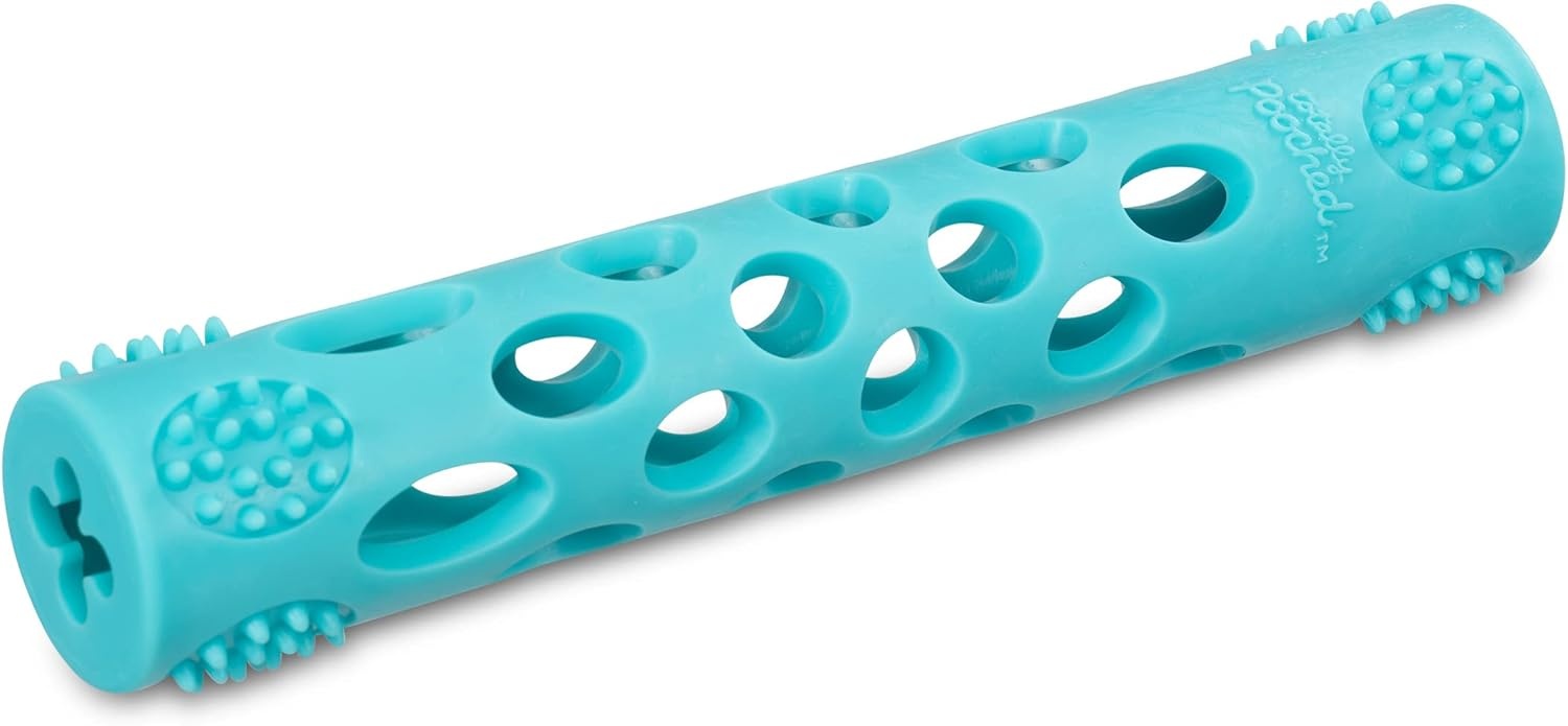 image:imageMessy Mutts Totally Pooched Huffn Puff Ball 25 TPR Puzzle Ball for Dogs 2in1 Interactive Toy and Tooth Cleaner GreenTeal