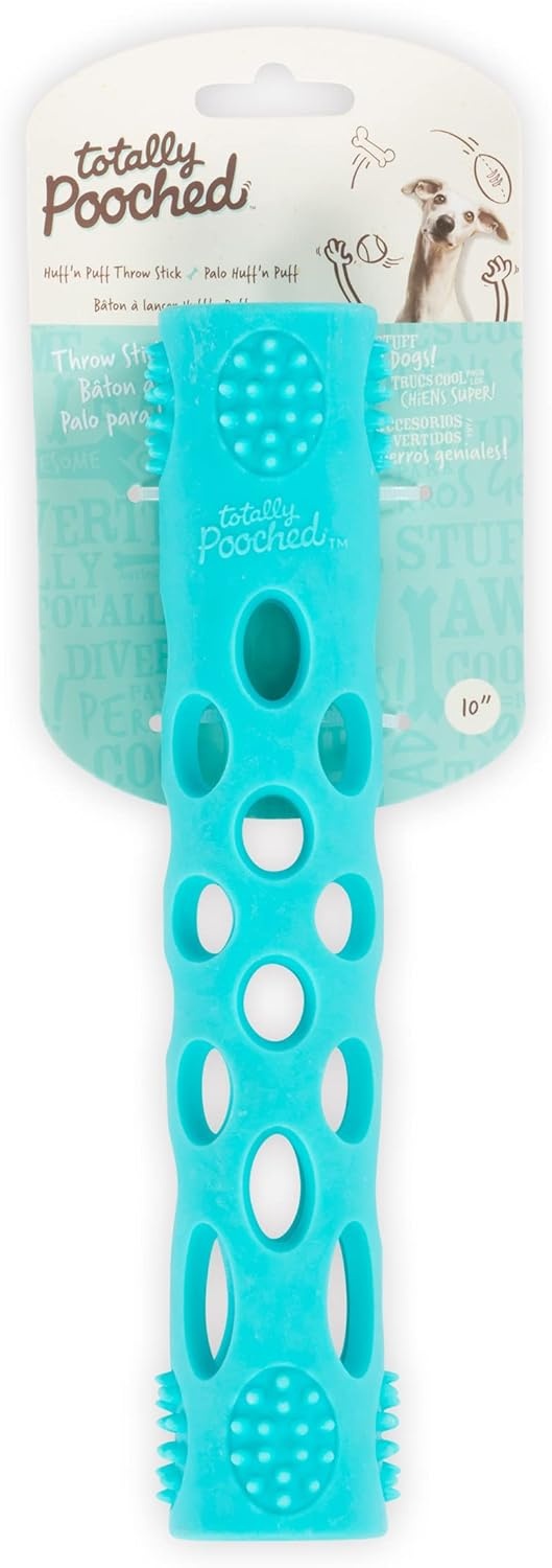 image:imageMessy Mutts Totally Pooched Huffn Puff Ball 25 TPR Puzzle Ball for Dogs 2in1 Interactive Toy and Tooth Cleaner GreenTeal