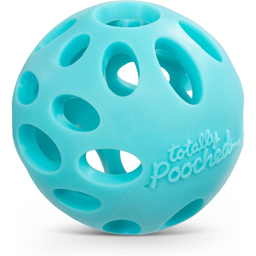 image:imageMessy Mutts Totally Pooched Huffn Puff Ball 25 TPR Puzzle Ball for Dogs 2in1 Interactive Toy and Tooth Cleaner GreenTeal