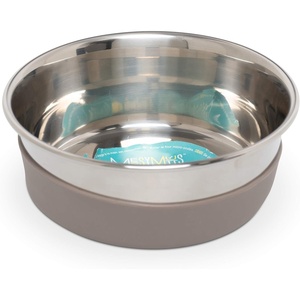 image:imageMessy Mutts Stainless Steel Heavy Gauge Bowl with NonSlip Removable Silicone Base  Durable IndoorOutdoor Dog Bowl  Warm Grey  Large 45 CupsMedium  25 Cups
