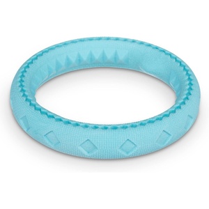 image:imageMessy Mutts Totally Pooched Chew n Tug Ring  TPR Dog Toy  Made for Tough Chewers  Tough Fetch Ring for Dogs  65  Teal