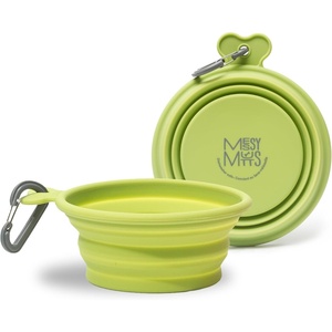 image:imageMessy Mutts Silicone Collapsible Bowl  Pet Travel Necessity  Portable Water or Food Dish  Pop Up Watering Bowl  Camping Hiking Walking Accessory  Small 175 Cups  BlueGreen