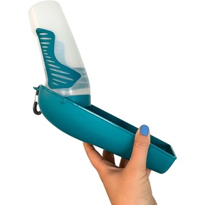 image:imageMessy Mutts Travel Water Bottle with Removable Bowl  16 oz  500 mL Teal Pet Portable Water Bowl and Bottle  Lightweight Pet Travel Accessory