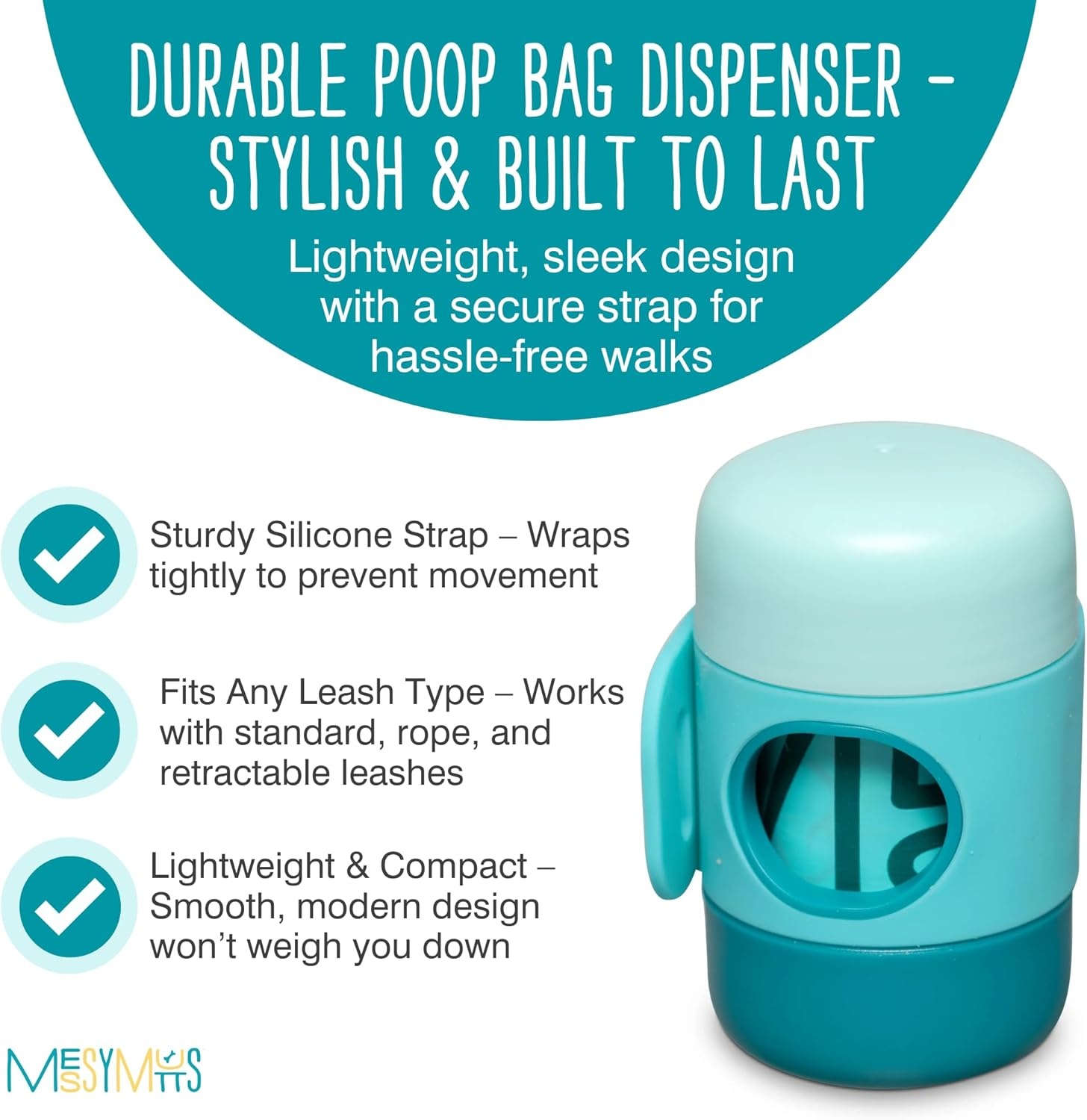 image:imageMessy Mutts Advanced BioRecycle Poop Bags 365 Bags 1 Bulk Roll Dog Poop Bag Roll Unscented Dog Waste Bags1 Dispenser