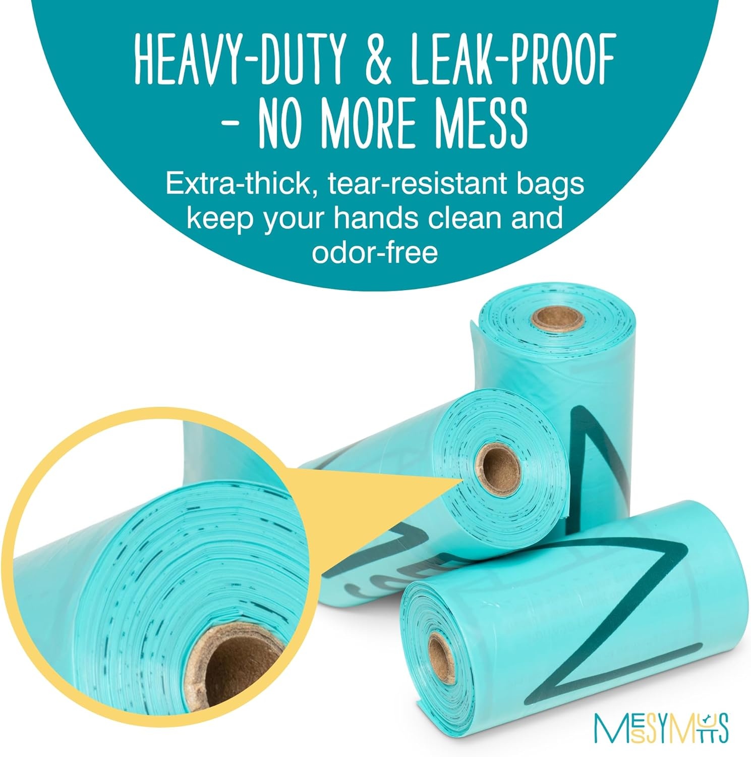 image:imageMessy Mutts Advanced BioRecycle Poop Bags 365 Bags 1 Bulk Roll Dog Poop Bag Roll Unscented Dog Waste Bags16 Refill Rolls 240 bags