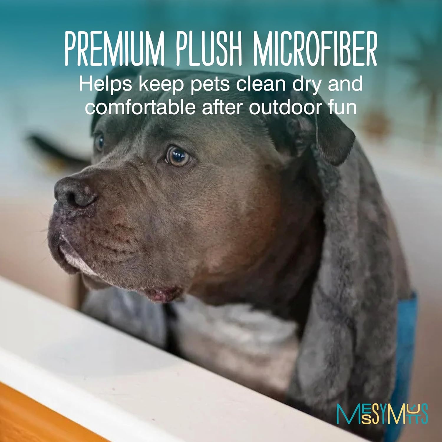image:imageMessy Mutts Ultra Soft Microfiber Towel with Hand Pockets Super Absorbent Moisture Locking Soft Durable Plush Microfiber Dog Towel Machine Washable Dog ShammyMedium 20 x 32