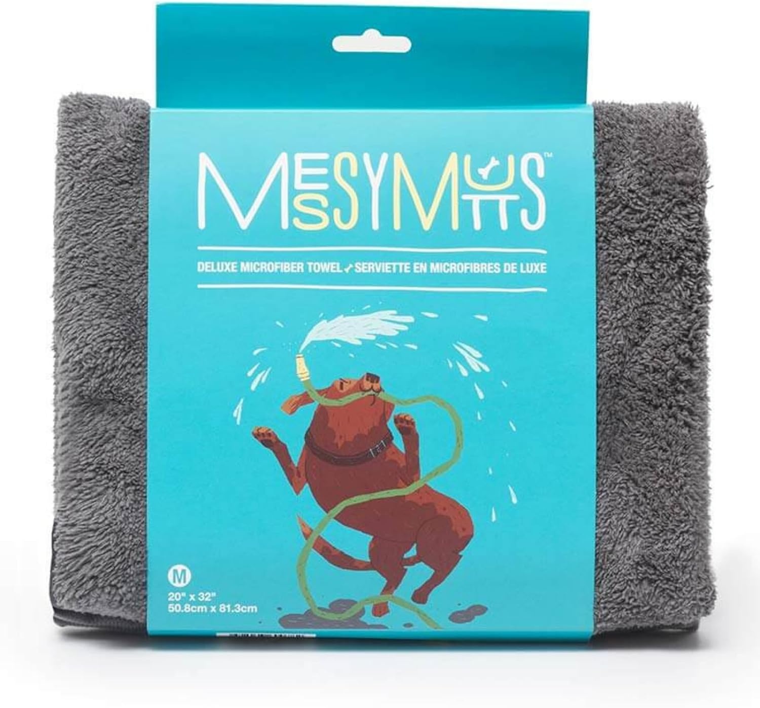 image:imageMessy Mutts Ultra Soft Microfiber Towel with Hand Pockets Super Absorbent Moisture Locking Soft Durable Plush Microfiber Dog Towel Machine Washable Dog ShammyMedium 20 x 32