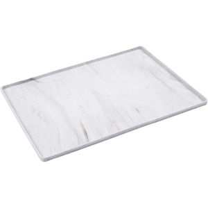 image:imageMessy Mutts amp Cats Silicone NonSlip Pet Bowl Mat with Raised Edge  16 x 12 DogCat Bowl Mat with SpillProof Lip  MarbleMarble