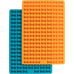 image:imageMessy Mutts Silicone Bake amp Freeze Treat Making Mold  2 Pack  12 Bone Shaped 1 oz Molds  9 x 9 Tray  Dishwasher Freezer Oven Safe  BlueGreenBlueOrange