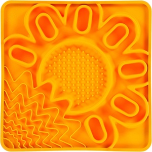 image:imageMessy Mutts and Cats Framed Silicone MultiSurface Lick Mat  95 x 95  Slow Feeder Mat for Boredom amp Anxiety  Interactive Lick Pad for Dogs and Cats  GreyOrange
