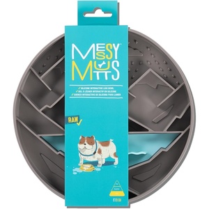 image:imageMessy Mutts and Cats Interactive Square Slow Feeder  Cool Grey 2 Cup  8 x 8 Square Puzzle Slow Feeder for DogsCats  Enrichment Food Dish for Slow Eating BloatingMountain Grey