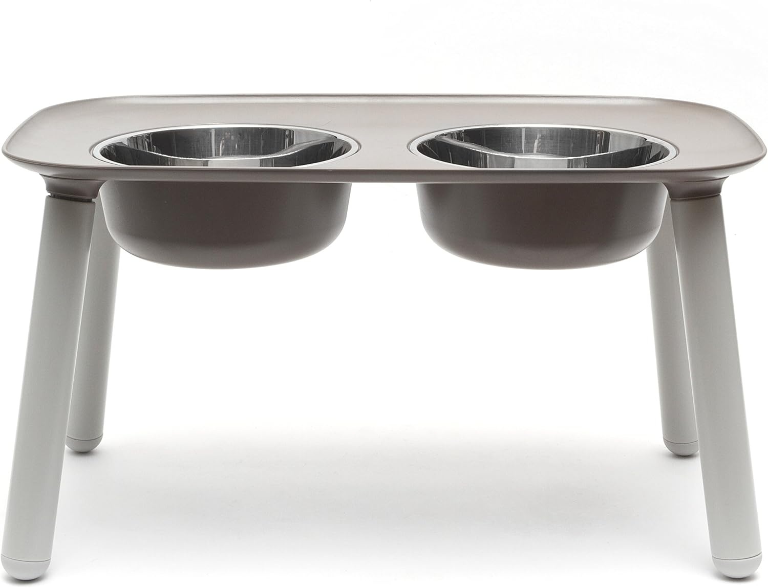 image:imageMessy Mutts Elevated Double Feeder with Stainless Bowls Adjustable Height 3 5 or 10 Adjustable Standing Feeder for Dogs 5 Cups per Bowl Dark GreyDark Grey