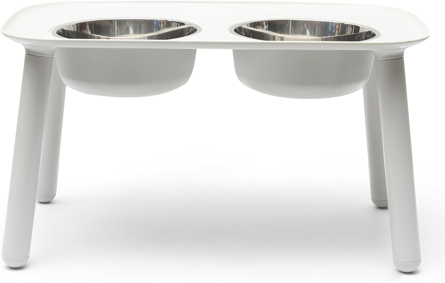 image:imageMessy Mutts Elevated Double Feeder with Stainless Bowls Adjustable Height 3 5 or 10 Adjustable Standing Feeder for Dogs 5 Cups per Bowl Dark GreyLight Grey