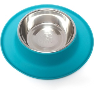 image:imageMessy Mutts Single Silicone Feeder with Stainless Bowl  NonSkid Food Dishes for Dogs for All Pets  Dog Food Bowls  ExtraLarge 6 Cups  GreyBlue