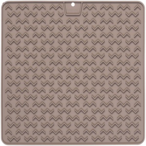 image:imageMessy Mutts Silicone Therapeutic Interactive Feeding and Licking Mat  8 x 8  Slow Feeder for Boredom amp Anxiety  Lick Pad for Cats amp Small Dogs  Grey wSpatula12 x 12