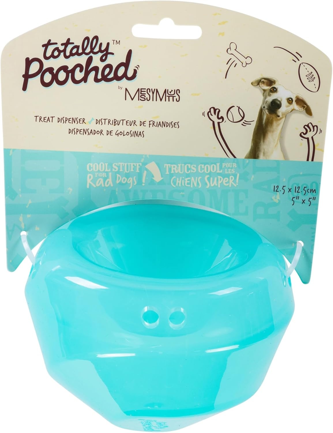 image:imageMessy Mutts Stuffn Wobble Ball 5 Fillable Dog Toy Interactive Puzzle Ball for Dogs Engaging Treat Dispensing Toy for DogsBlue