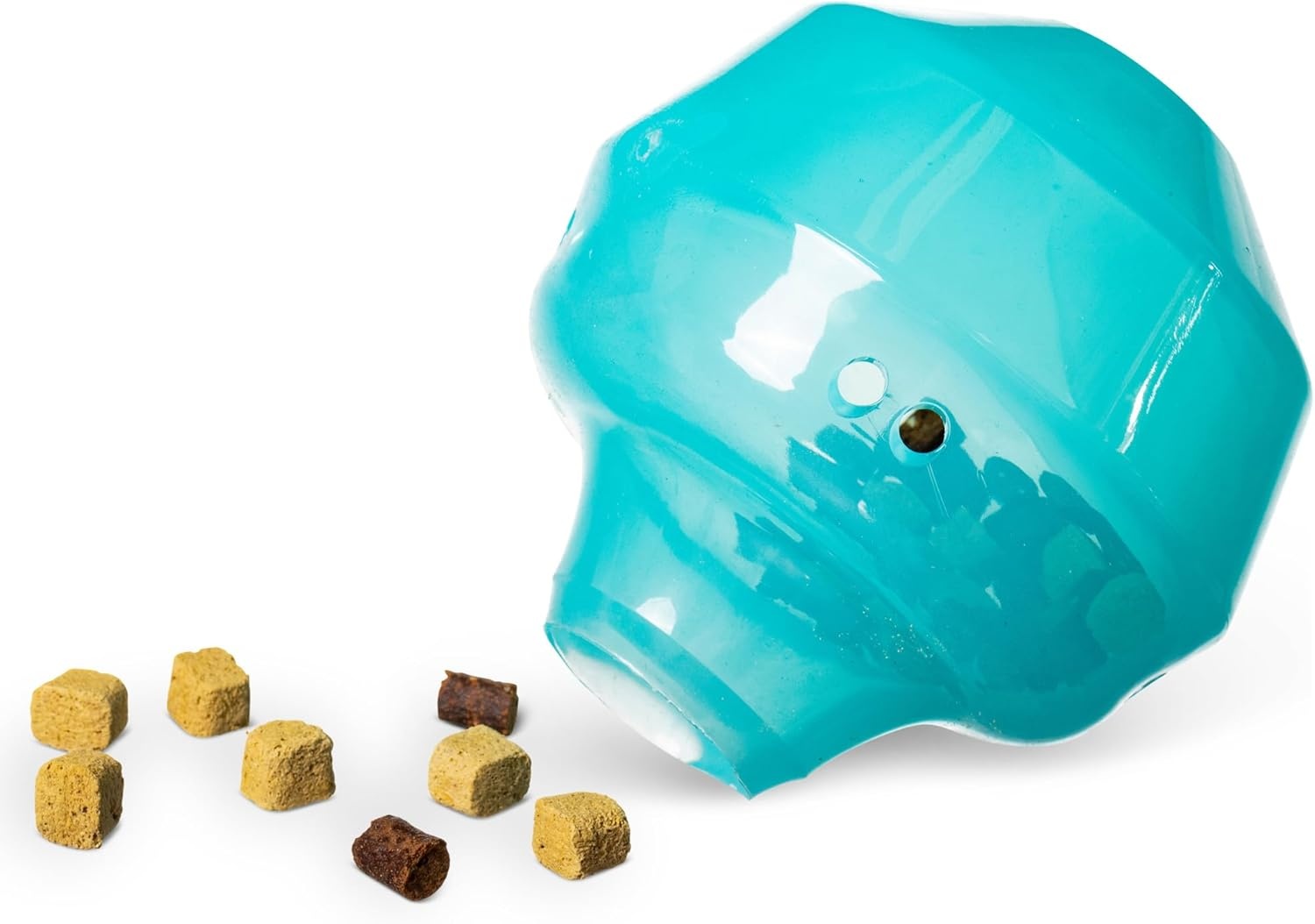 image:imageMessy Mutts Stuffn Wobble Ball 5 Fillable Dog Toy Interactive Puzzle Ball for Dogs Engaging Treat Dispensing Toy for DogsBlue