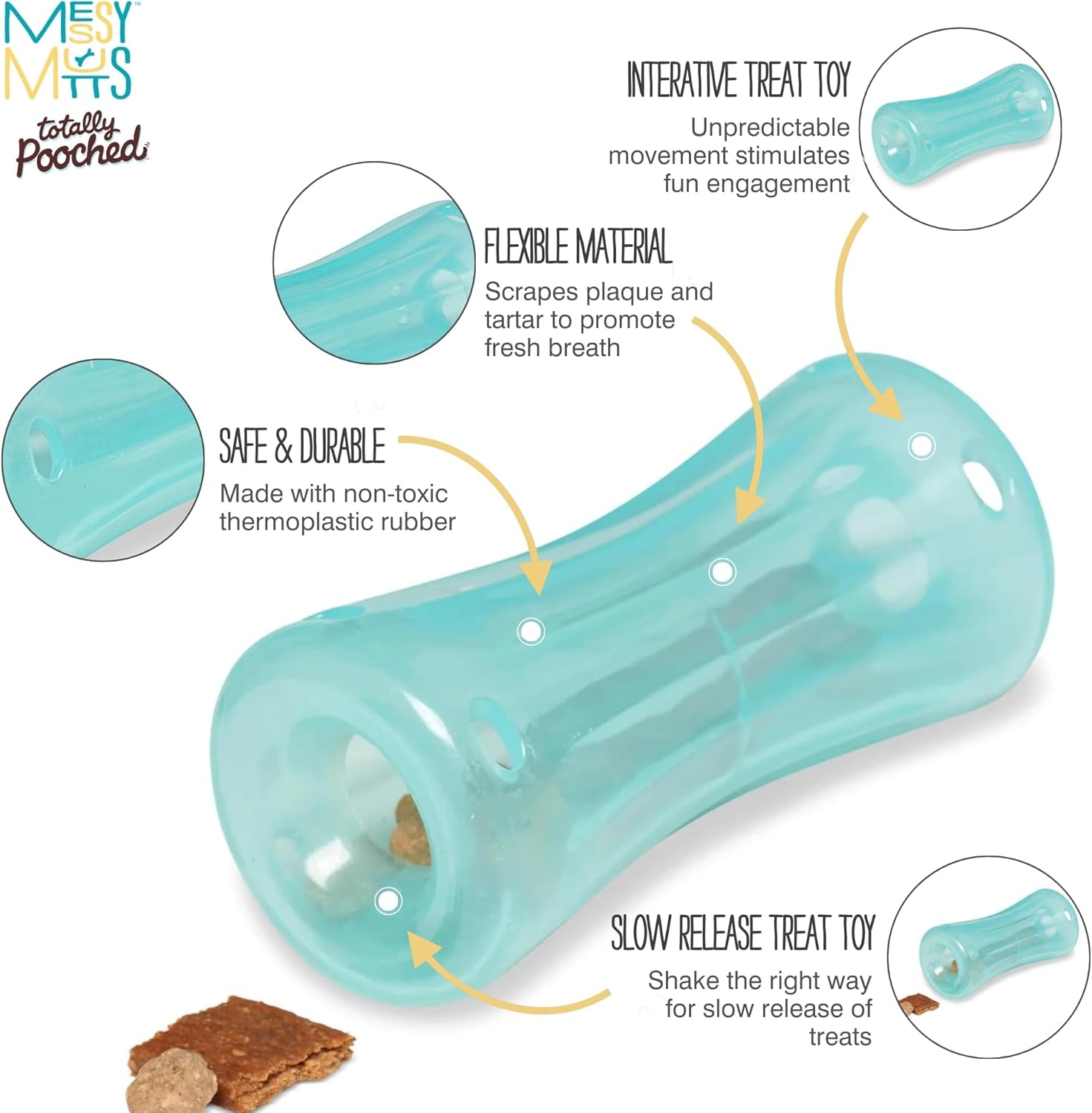 image:imageMessy Mutts Stuffn Wobble Ball 5 Fillable Dog Toy Interactive Puzzle Ball for Dogs Engaging Treat Dispensing Toy for DogsBlue