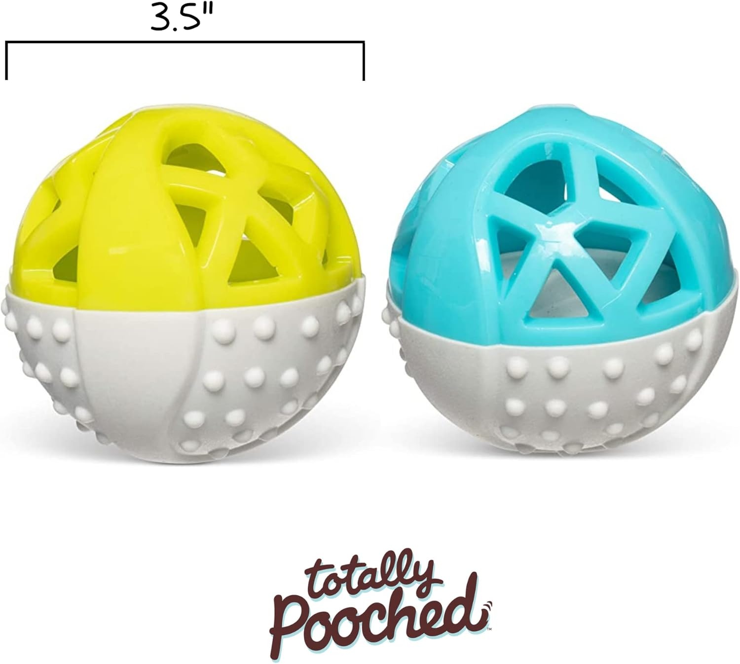 image:imageMessy Mutts Totally Pooched Catch n Squeak Ball 35 Foam Rubber Puzzle Toy for Dogs 2in1 Interactive Toy and Tooth Cleaner GreyTealGrey Green