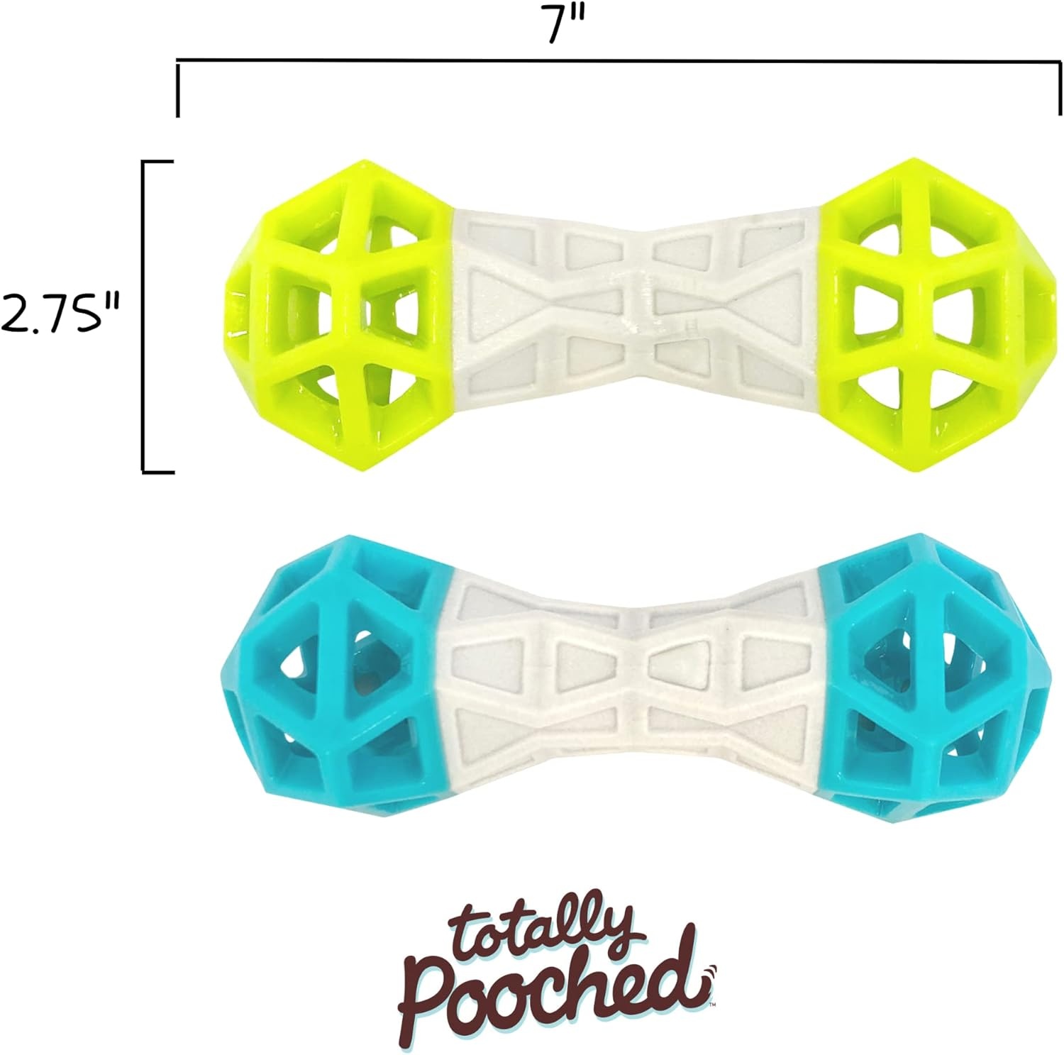 image:imageMessy Mutts Totally Pooched Flex n Squeak Dumbbell 7 Foam Rubber Dog Toy with Squeaker Made for Tough Chewers Interactive Treat Puzzle for Dogs GreyGreenGrey Green