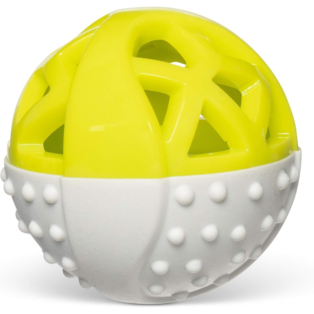 image:imageMessy Mutts Totally Pooched Catch n Squeak Ball 35 Foam Rubber Puzzle Toy for Dogs 2in1 Interactive Toy and Tooth Cleaner GreyTealGrey Green