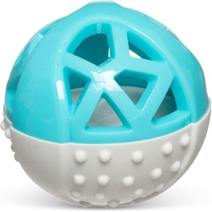 image:imageMessy Mutts Totally Pooched Catch n Squeak Ball  35 Foam Rubber Puzzle Toy for Dogs  2in1 Interactive Toy and Tooth Cleaner  GreyTealGrey  Teal