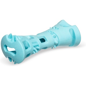 image:imageMessy Mutts Totally Pooched Chew n Stuff Roll  6 TPR Dog Toy  Made for Tough Chewers  Interactive Treat Puzzle for Dogs  Teal