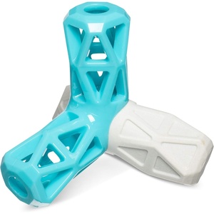 image:imageMessy Mutts Totally Pooched Squeak n Stuff Pyramid  5 TPR Dog Toy with Squeaker  Made for Tough Chewers  Interactive Treat Puzzle for Dogs  GreyTeal