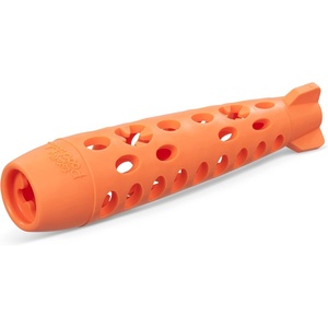 image:imageMessy Mutts Totally Pooched Stuffn Chew Rocket Stick  Teal  10 x 25 Fillable Dog Toy  Interactive Treat Holding TPR Toy for DogOrange
