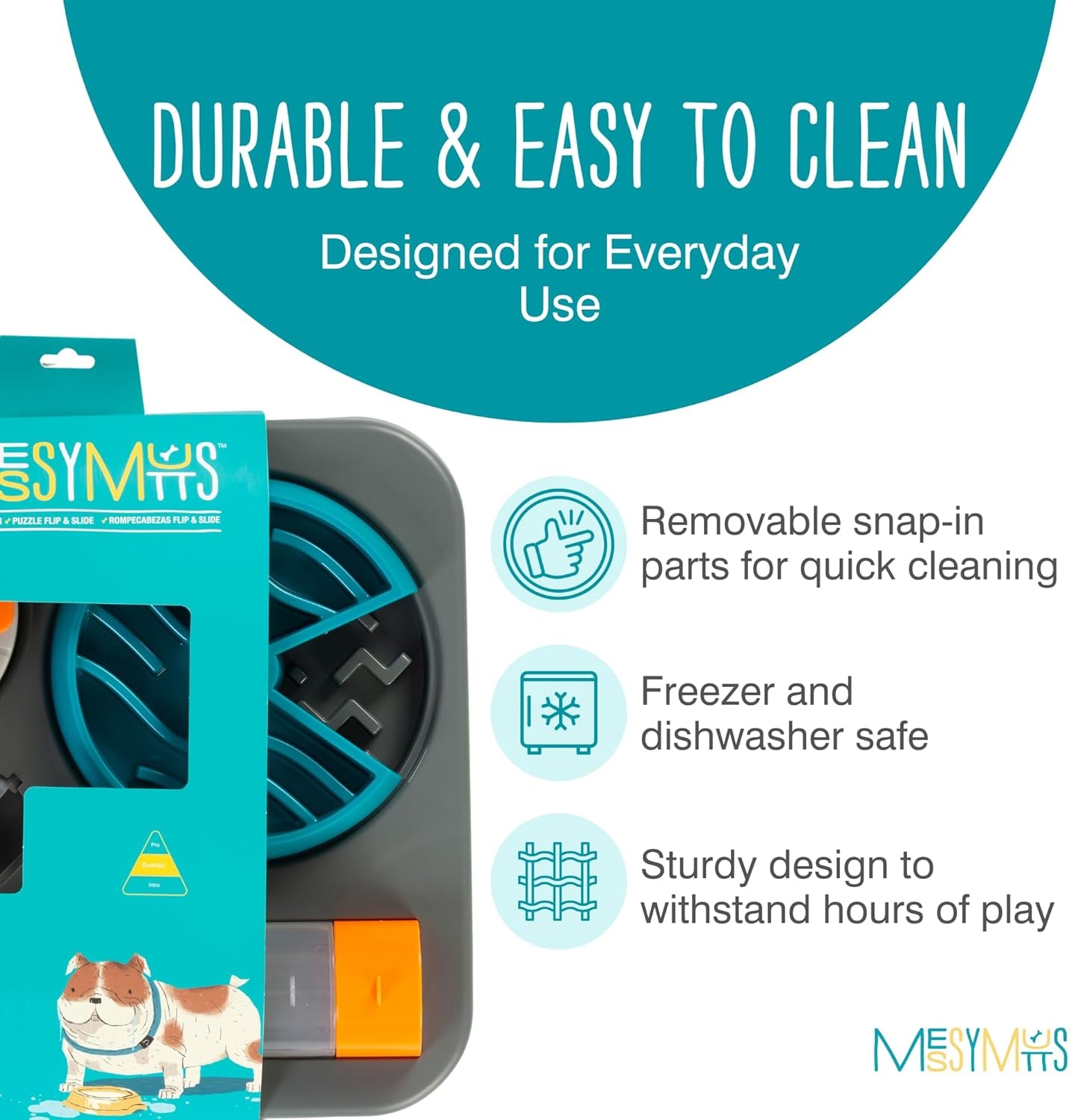 image:imageMessy Mutts Flipn Slide Puzzler Medium 125 x 125 GreyLarge
